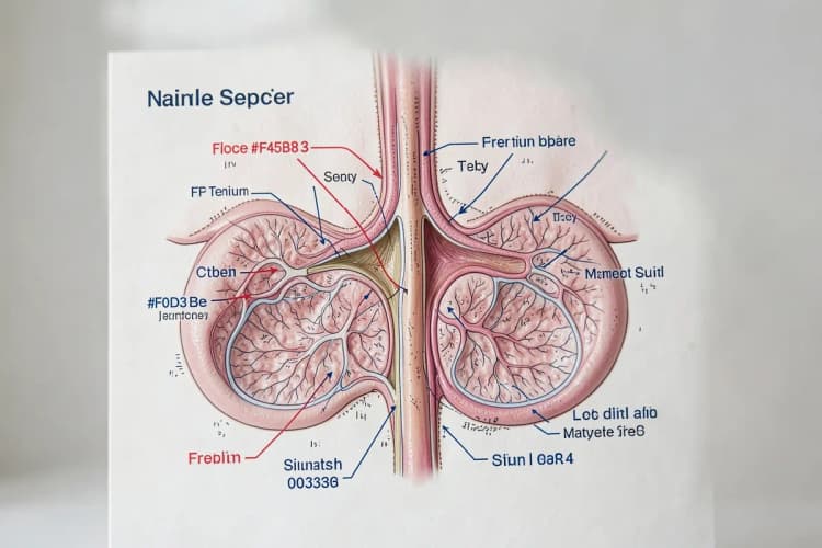 Ilustração comparando a estrutura do nariz e dos seios paranasais, mostrando a diferença entre cirurgia de septo e sinusite